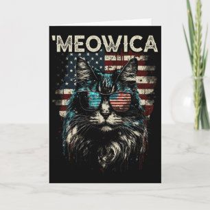 Merica Patriotic Maine Coon Cat Card