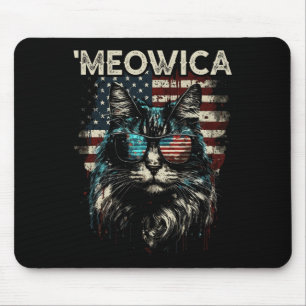 Merica Patriotic Maine Coon Cat Mouse Pad