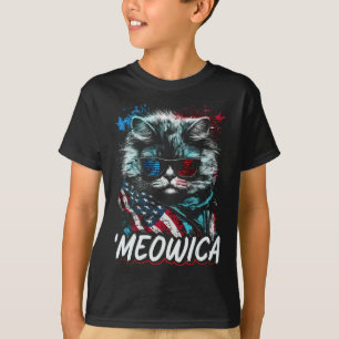 Merica Patriotic Persian Cat T-Shirt