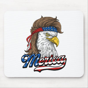 Merica - Patriotic Usa Eagle Of Freedom - 4th Of J Mouse Pad