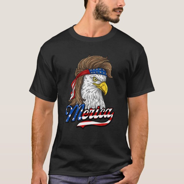 Merica  Patriotic Usa Eagle Of Freedom  4th Of Jul T-Shirt (Front)