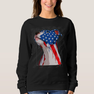 Merica Pit Bull Dog 4th Of July American Flag Sweatshirt