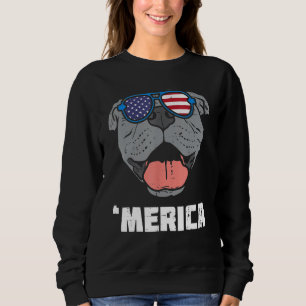 Merica Pitbull Pit American USA Flag 4th Of July F Sweatshirt