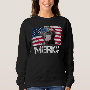 'merica Pitbull Sunglasses American Flag 4th Of J Sweatshirt