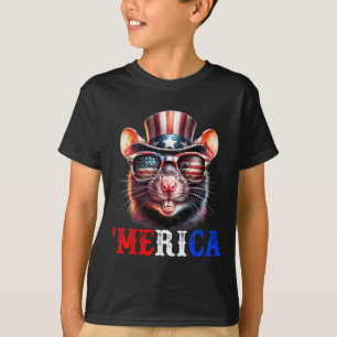 Merica Rat Patriotic 4th Of July Funny Kids Men Wo T-Shirt