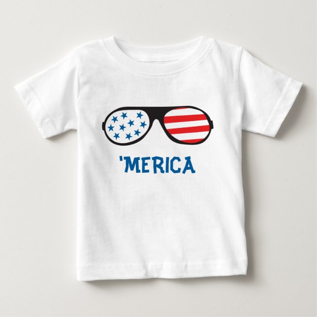 Merica Retro Sunglasses Baby T-Shirt (Front)