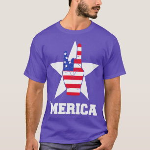 Merica Rock Sign 4th of July American T-Shirt