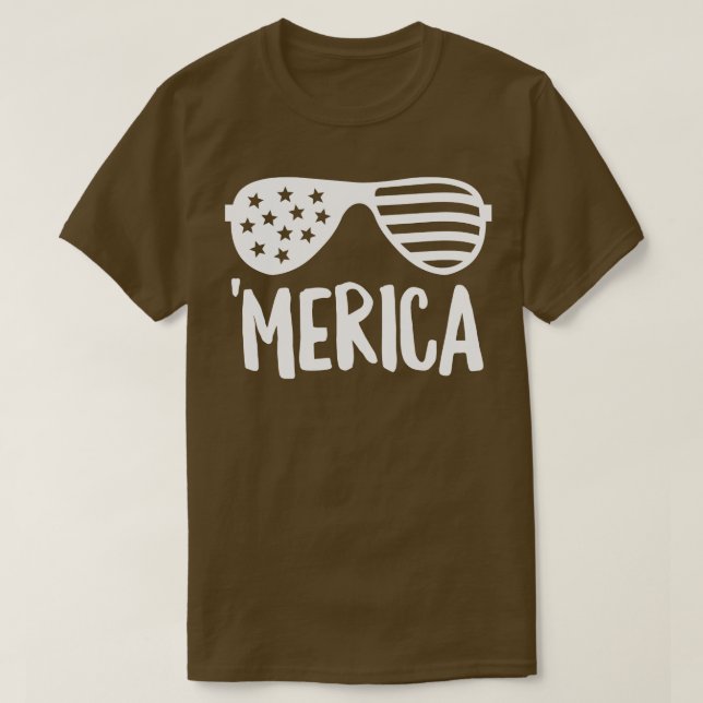 Merica Shades White T-Shirt (Design Front)