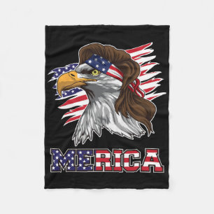 Merica Shirt American Byld Eagle Mullet Stars And Fleece Blanket