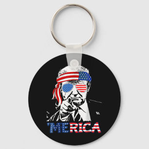Merica Shirt Happy 4th Of July Merica Trump Key Ring