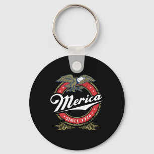 Merica Since 17761 American Byld Eagle Mullet Star Key Ring