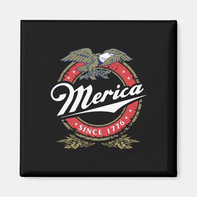 Merica Since 17761 American Byld Eagle Mullet Star Magnet (Front)