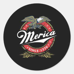 Merica Since 17761 American Ld Eagle Mullet Stars Classic Round Sticker
