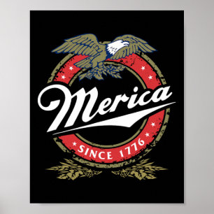 Merica Since 17761 American Ld Eagle Mullet Stars Poster