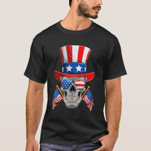 Merica Skull American Flag 4th Of July Men Women U T-Shirt