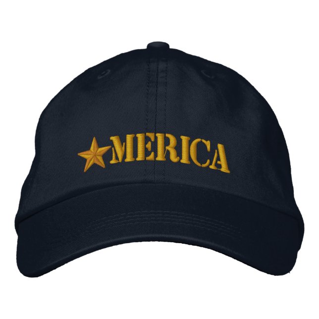 Merica Star Embroidered Hat (Front)