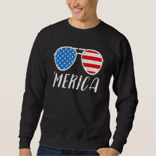 Merica Sunglasses 4th July American Flag Apparel Sweatshirt