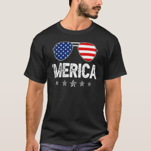 Merica Sunglasses 4th Of July Boys Girls Men Women T-Shirt