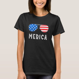 Merica Sunglasses 4th Of July Flag Usa American Fl T-Shirt