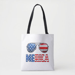 Merica Sunglasses 4th of July for Men Women Kids U Tote Bag