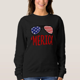 Merica Sunglasses 4th Of July Kids Boys Girls Men Sweatshirt