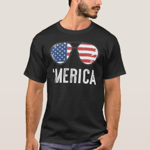 Merica Sunglasses 4th Of July Kids Boys Girls Men T-Shirt