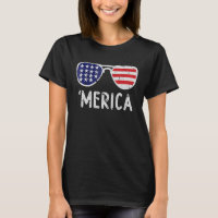 Merica Sunglasses 4th Of July USA Flag Patriotic V