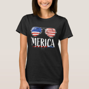 Merica Sunglasses American Flag Usa 4th Of July Me T-Shirt