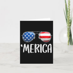 Merica Sungles 4th Of July For Men Women Kids Us Card
