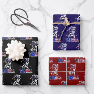 Merica Trump American Flag USA Wrapping Paper Sheet