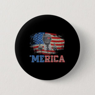 Merica Trump Happy 4th Of July Trump American Flag 6 Cm Round Badge