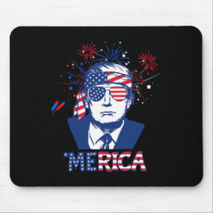Merica Trump Happy 4th Of July Trump American Flag Mouse Pad