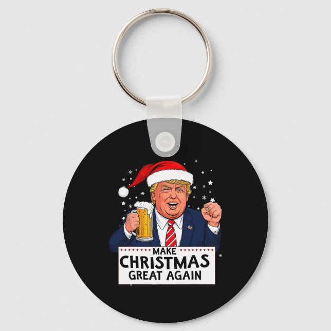 Merica Trump Make Christmas Great Again  Key Ring (Front)