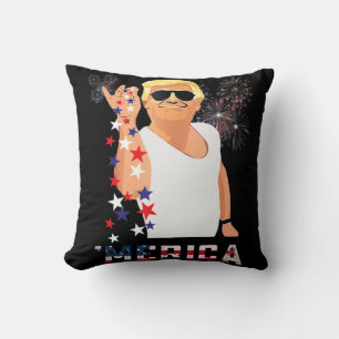 Merica Trump Outfits Don Drunk Donald Drunk 4th of Cushion