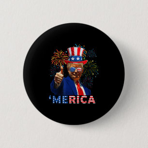 Merica Trump Sungles 4th Of July Funny Beer Drinki 6 Cm Round Badge