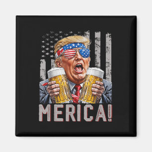Merica Trump Sungles 4th Of July Funny Beer Drinki Magnet