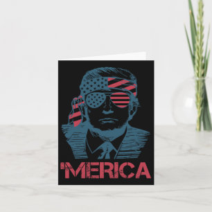 Merica Trump Trump American Flag T Shirt Men Card