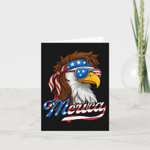 Merica Usa American Flag Bald Eagle 4th Of July Pa Card