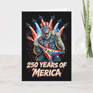 Merica Usa Bigfoot Rock 250 Years 4th Of July Patr Card