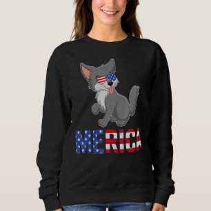 Merica Usa Flag Alaskan Malamute Dog Sunglasses 4t Sweatshirt