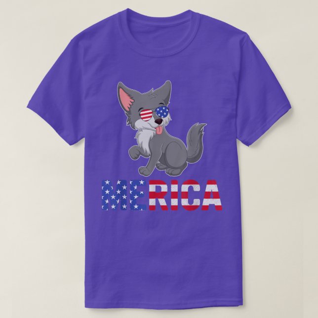 Merica USA Flag Alaskan Malamute Dog Sunglasses 4t T-Shirt (Design Front)