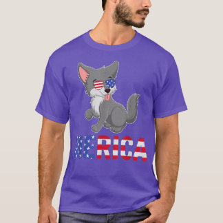 Merica USA Flag Alaskan Malamute Dog Sunglasses 4t T-Shirt