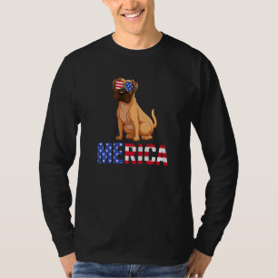 Merica Usa Flag Boxer Dog Sunglasses Patriotic 4th T-Shirt