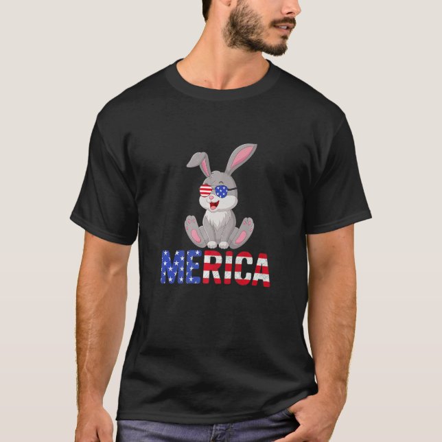 Merica Usa Flag Chihuahua Dog Sunglass Patriotic 4 T-Shirt (Front)