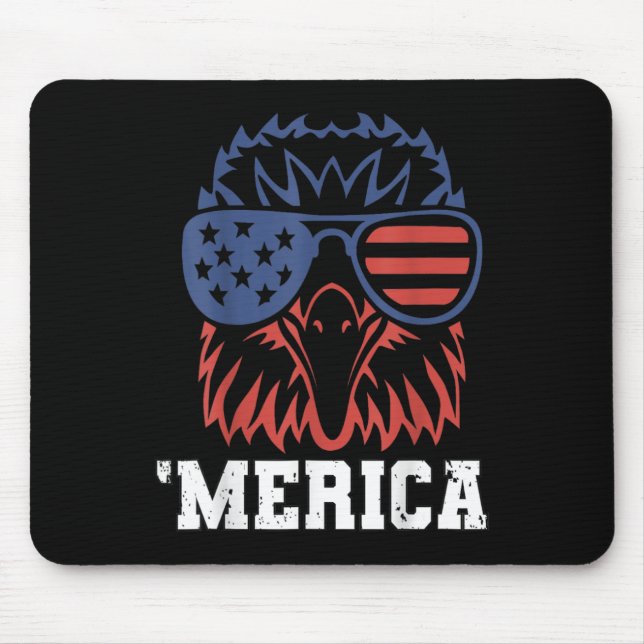 Merica Usa Flag Fighter Jets Ld Eagle Patriot 4th  Mouse Pad (Front)