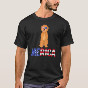 Merica Usa Flag Goldendoodle Dog Sunglasses 4th Of T-Shirt