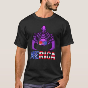 Merica Usa Flag Scorpion Sunglasses Patriotic 4th  T-Shirt