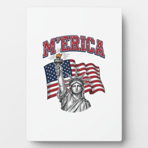 MERICA Vintage Liberty Patriotic Plaque