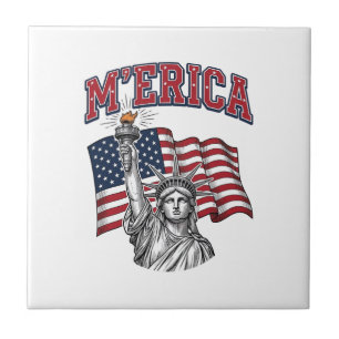 MERICA Vintage Liberty Patriotic Tile