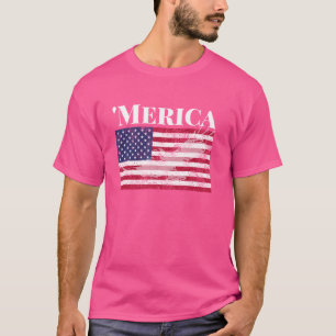 Merica with American Flag T-Shirt